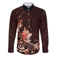 Matariki New Zealand Family Matching Summer Maxi Dress and Hawaiian Shirt Maori Pattern Red Galaxy LT05 Dad's Shirt - Long Sleeve Red - Polynesian Pride