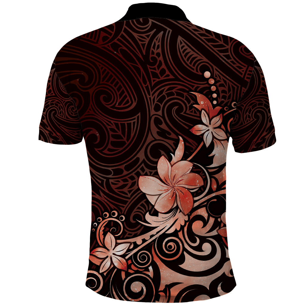 Matariki New Zealand Polo Shirt Maori Pattern Red Galaxy