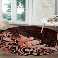 Matariki New Zealand Round Carpet Maori Pattern Red Galaxy