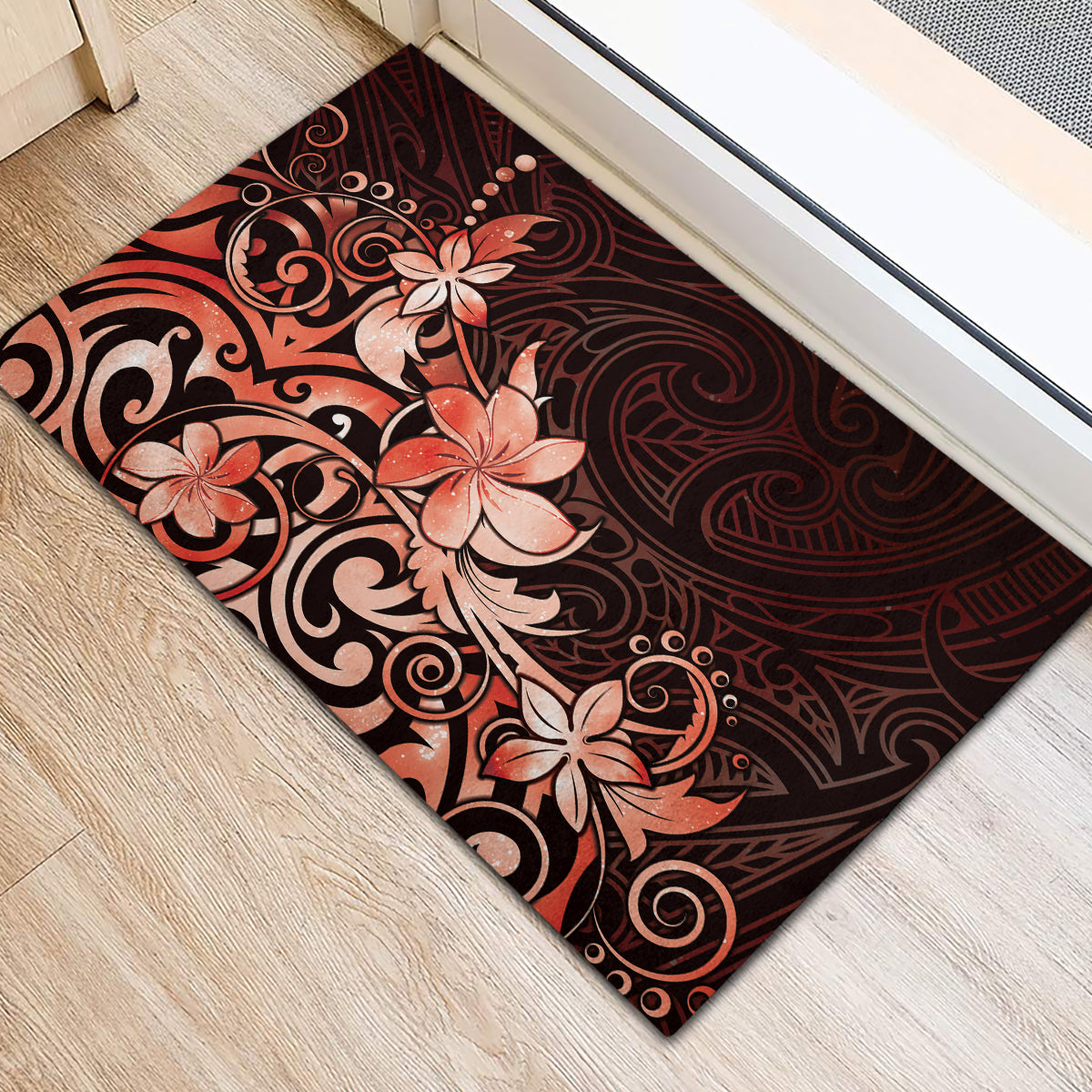 Matariki New Zealand Rubber Doormat Maori Pattern Red Galaxy