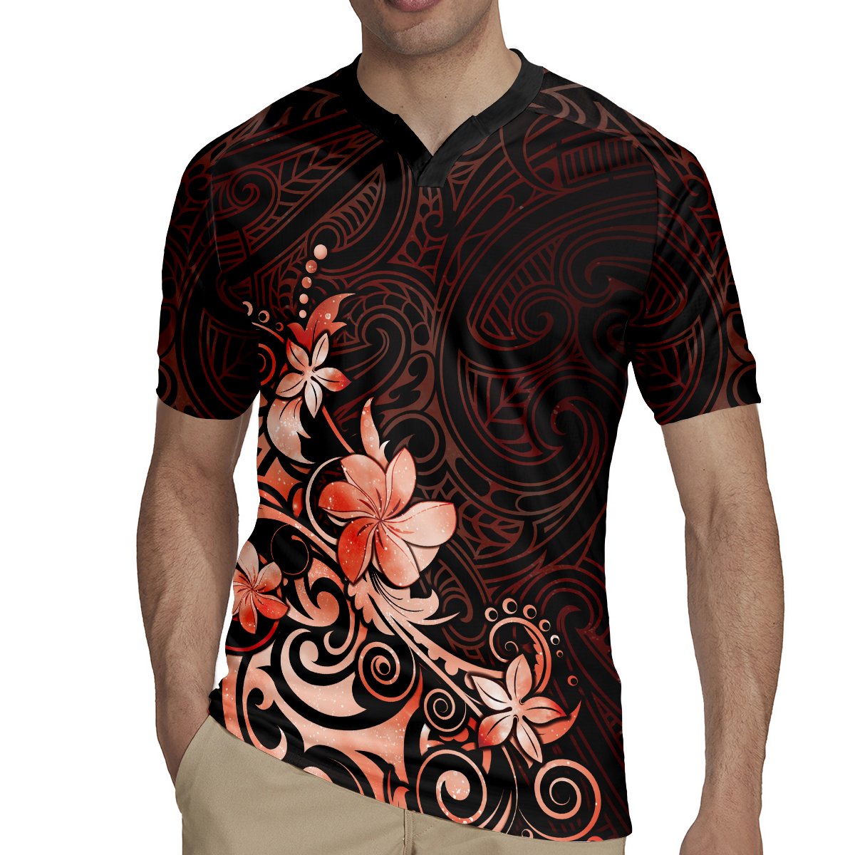 Matariki New Zealand Rugby Jersey Maori Pattern Red Galaxy LT05 - Polynesian Pride
