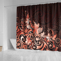 Matariki New Zealand Shower Curtain Maori Pattern Red Galaxy