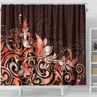 Matariki New Zealand Shower Curtain Maori Pattern Red Galaxy
