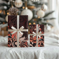 Matariki New Zealand Wrapping Paper Maori Pattern Red Galaxy - Polynesian Pride
