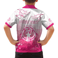 Personalized Sakura Marianas Family Matching Long Sleeve Bodycon Dress and Hawaiian Shirt CNMI Seal LT05 - Polynesian Pride