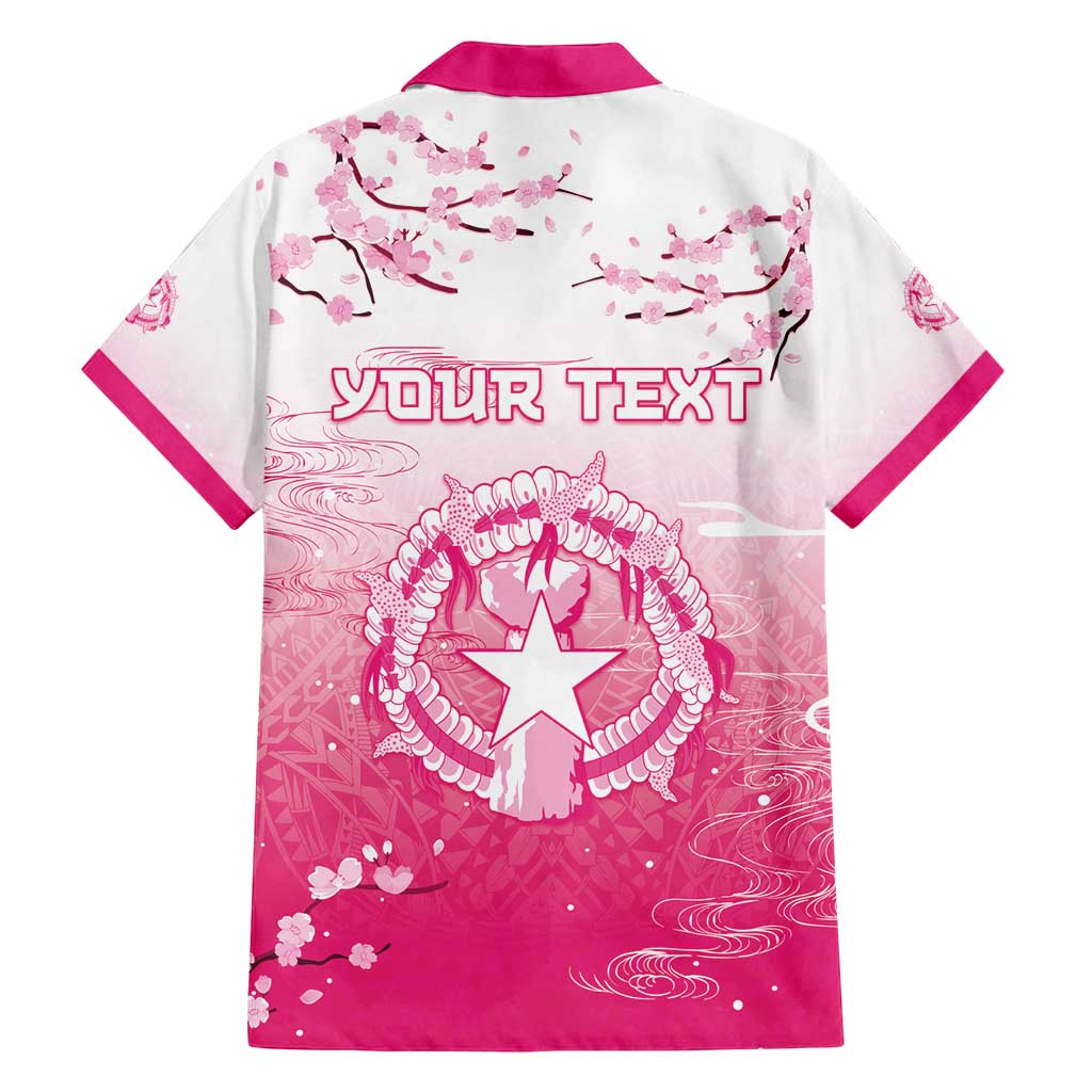 Personalized Sakura Marianas Family Matching Long Sleeve Bodycon Dress and Hawaiian Shirt CNMI Seal LT05 - Polynesian Pride