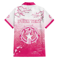 Personalized Sakura Marianas Family Matching Long Sleeve Bodycon Dress and Hawaiian Shirt CNMI Seal LT05 - Polynesian Pride
