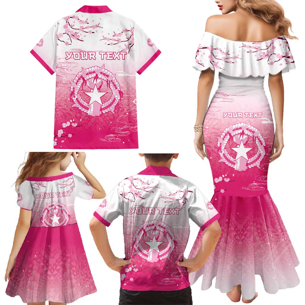 Personalized Sakura Marianas Family Matching Mermaid Dress and Hawaiian Shirt CNMI Seal LT05 - Polynesian Pride