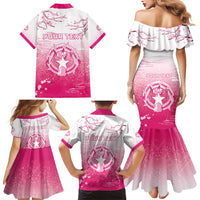 Personalized Sakura Marianas Family Matching Mermaid Dress and Hawaiian Shirt CNMI Seal LT05 - Polynesian Pride