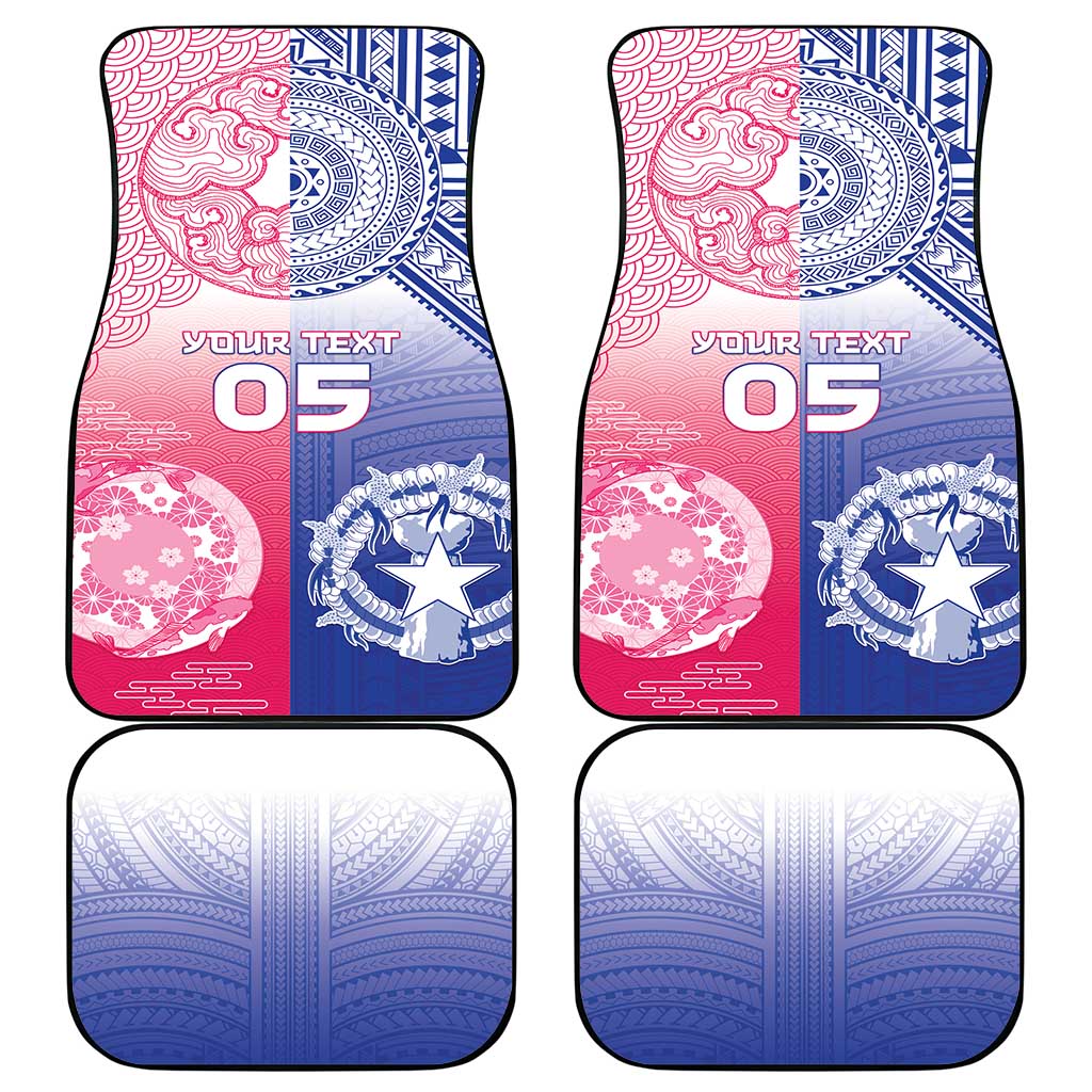 Northern Mariana Islands And Japan Together Car Mats LT05 - Polynesian Pride
