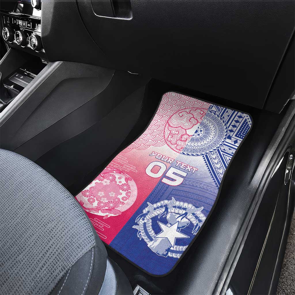 Northern Mariana Islands And Japan Together Car Mats LT05 - Polynesian Pride