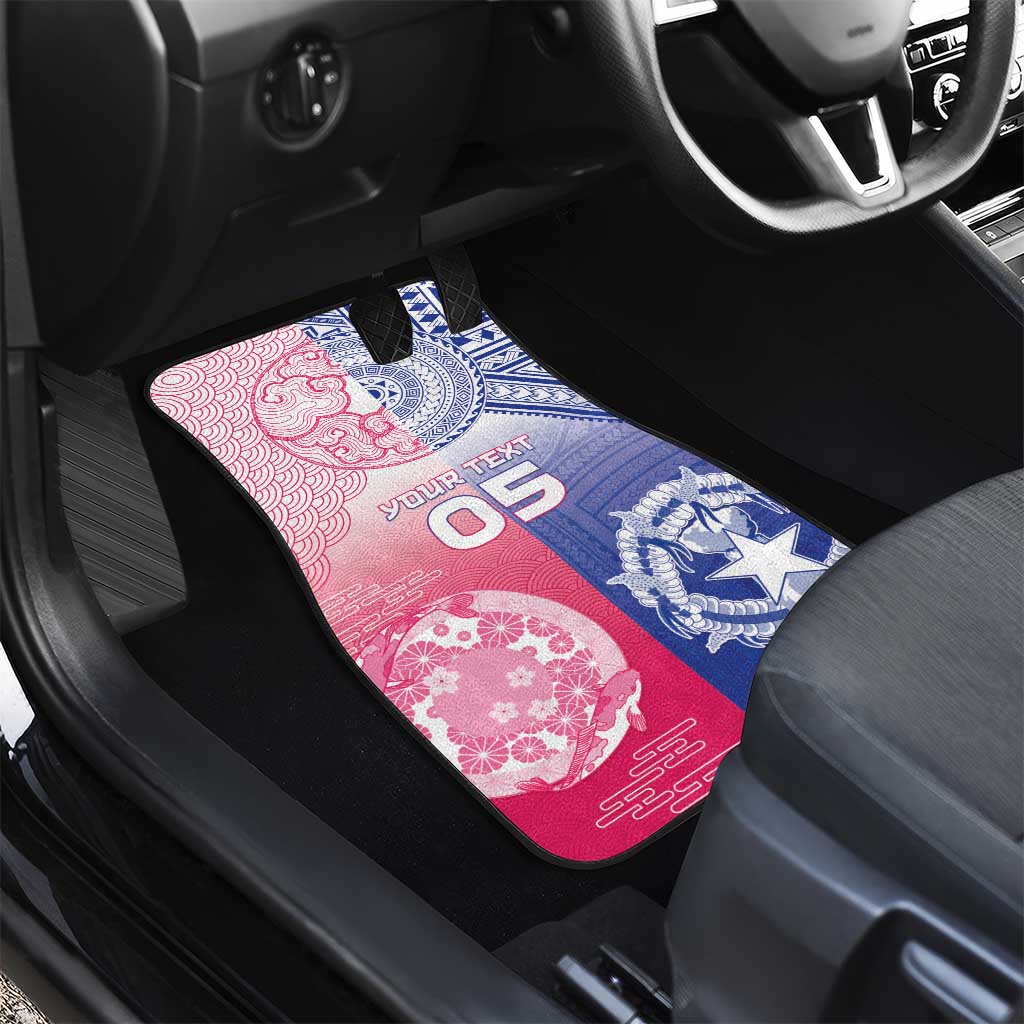 Northern Mariana Islands And Japan Together Car Mats LT05 - Polynesian Pride