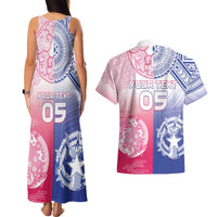 Custom Northern Mariana Islands And Japan Together Couples Matching Tank Maxi Dress and Hawaiian Shirt LT05 - Polynesian Pride
