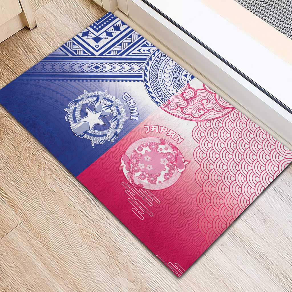 Northern Mariana Islands And Japan Together Rubber Doormat LT05 - Polynesian Pride