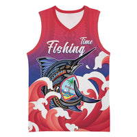 Guam Blue Marlin Fishing Basketball Jersey Polynesian Style