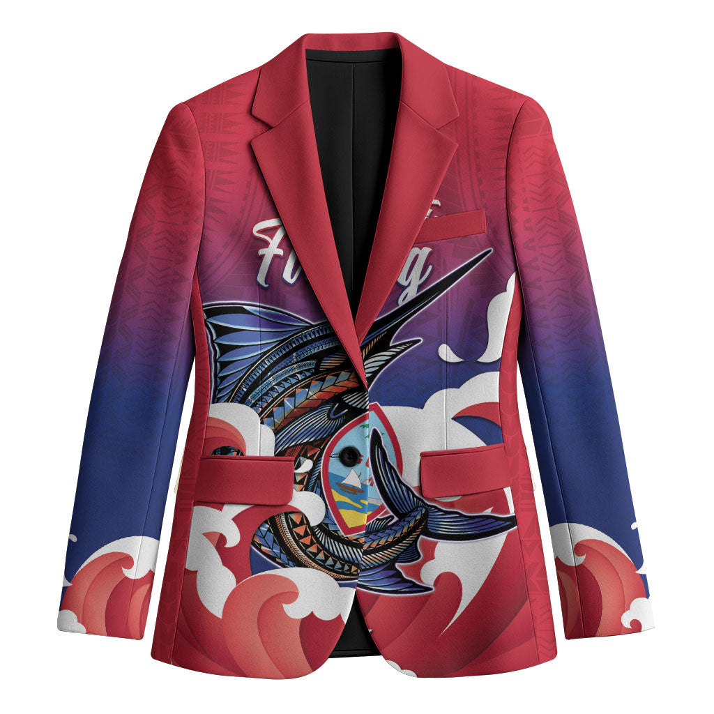 Guam Blue Marlin Fishing Blazer Polynesian Style