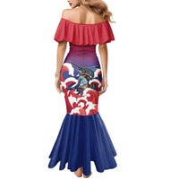 Guam Blue Marlin Fishing Mermaid Dress Polynesian Style LT05 - Polynesian Pride
