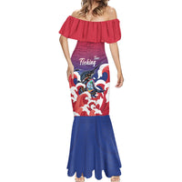 Guam Blue Marlin Fishing Mermaid Dress Polynesian Style LT05 - Polynesian Pride