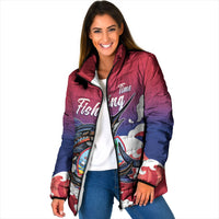 Guam Blue Marlin Fishing Padded Jacket Polynesian Style