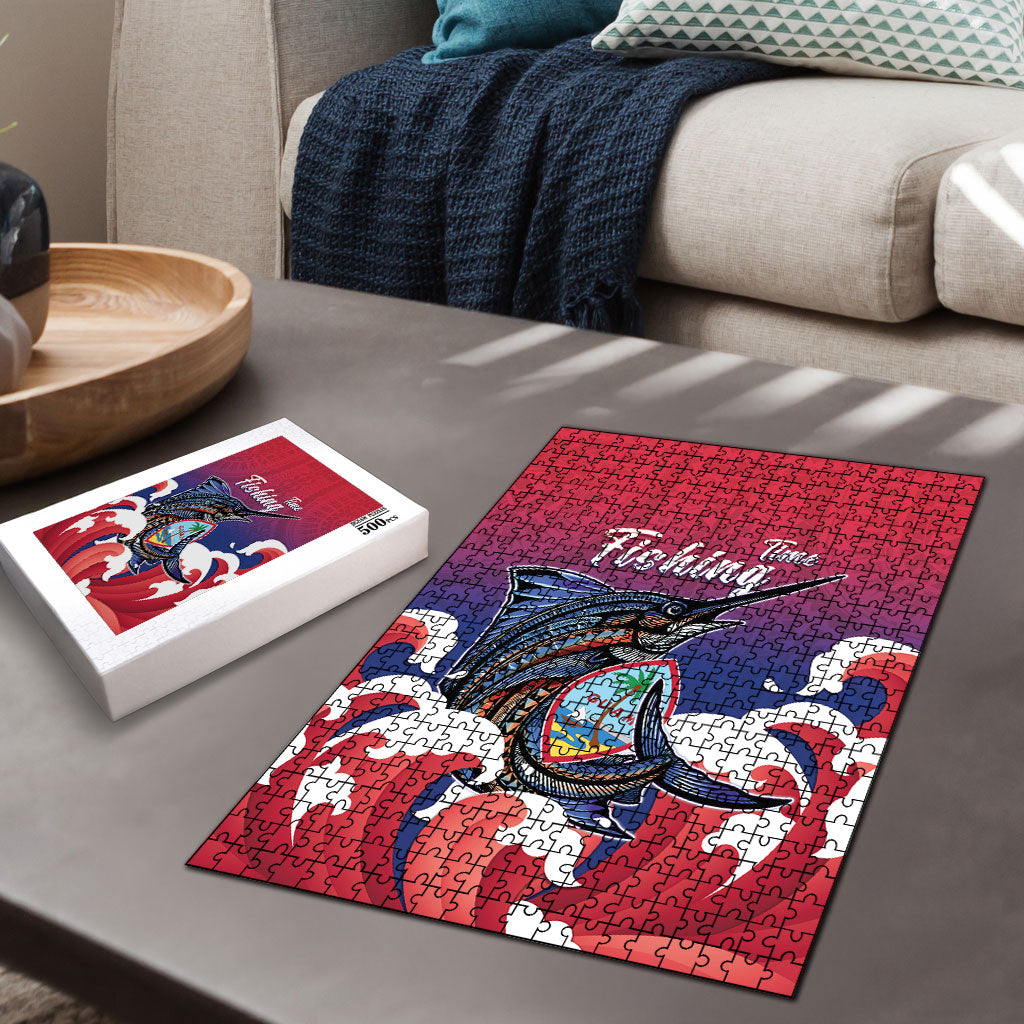 Guam Blue Marlin Fishing Puzzle Polynesian Style