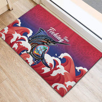 Guam Blue Marlin Fishing Rubber Doormat Polynesian Style