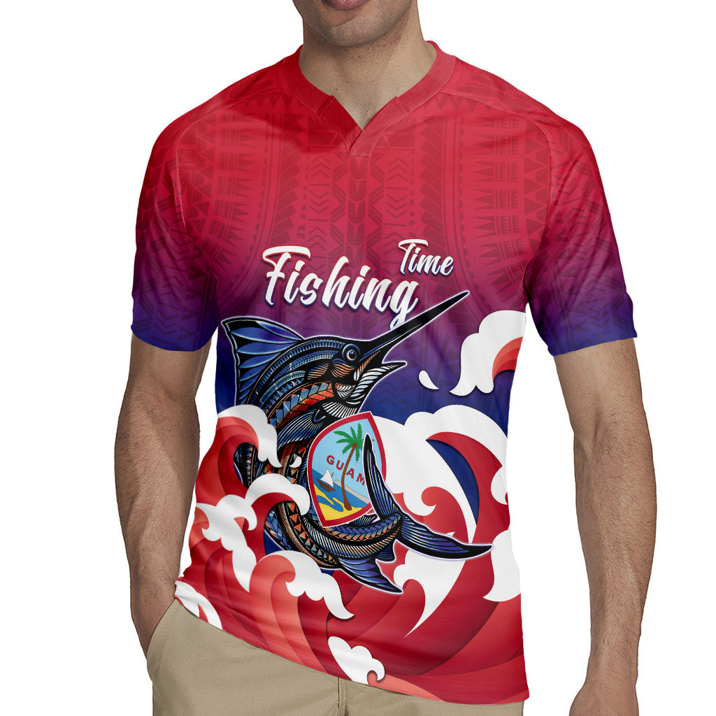 Guam Blue Marlin Fishing Rugby Jersey Polynesian Style