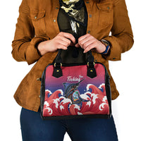 Guam Blue Marlin Fishing Shoulder Handbag Polynesian Style