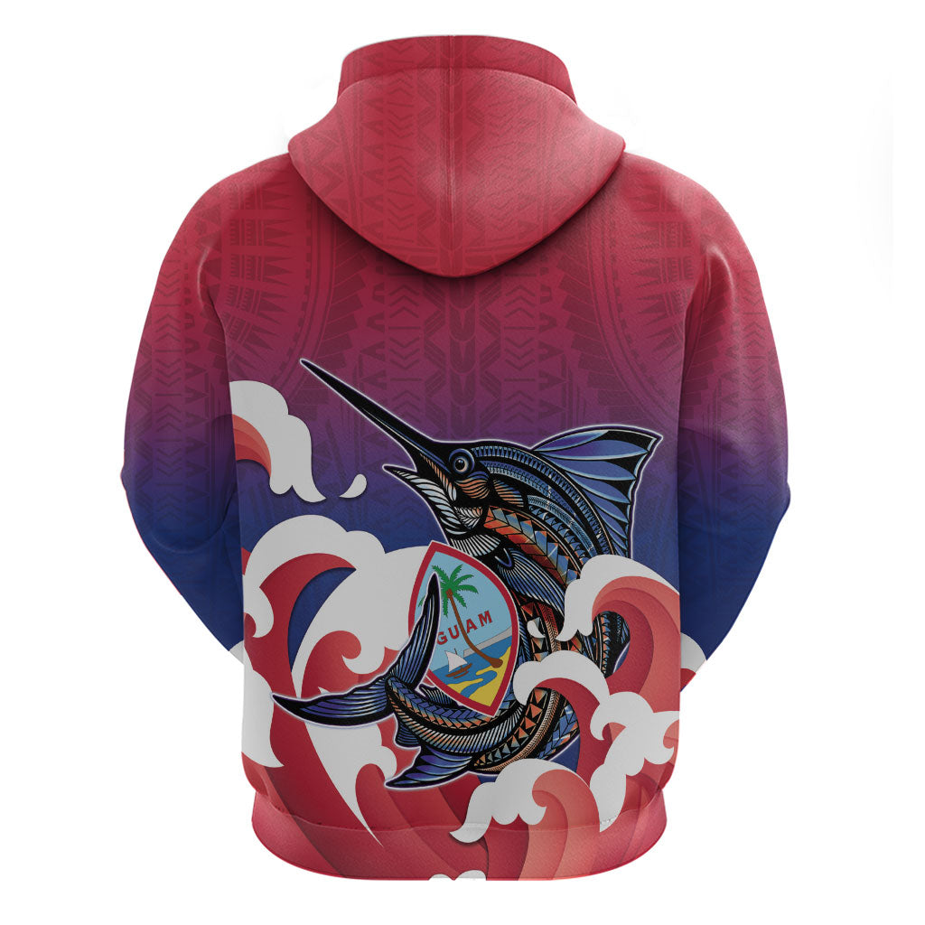 Guam Blue Marlin Fishing Zip Hoodie Polynesian Style