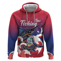 Guam Blue Marlin Fishing Zip Hoodie Polynesian Style