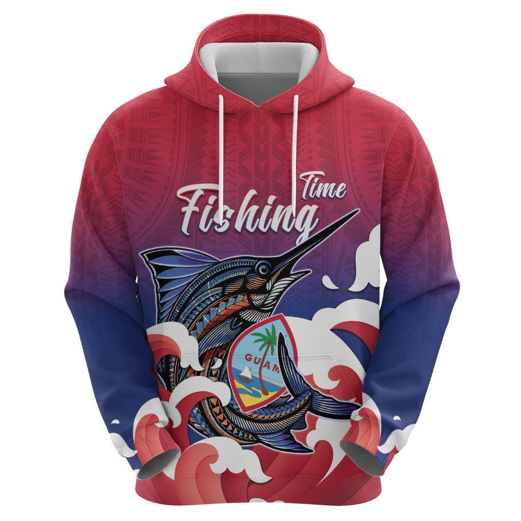 Guam Blue Marlin Fishing Zip Hoodie Polynesian Style