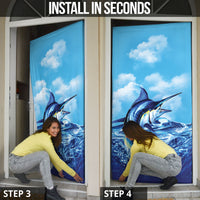 Hawaii Blue Marlin Fishing Door Cover