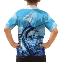 Hawaii Blue Marlin Fishing Family Matching Mermaid Dress and Hawaiian Shirt LT05 - Polynesian Pride