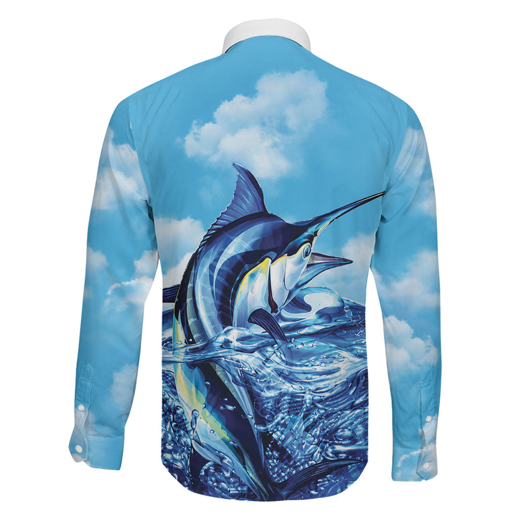 Hawaii Blue Marlin Fishing Family Matching Summer Maxi Dress and Hawaiian Shirt LT05 - Polynesian Pride
