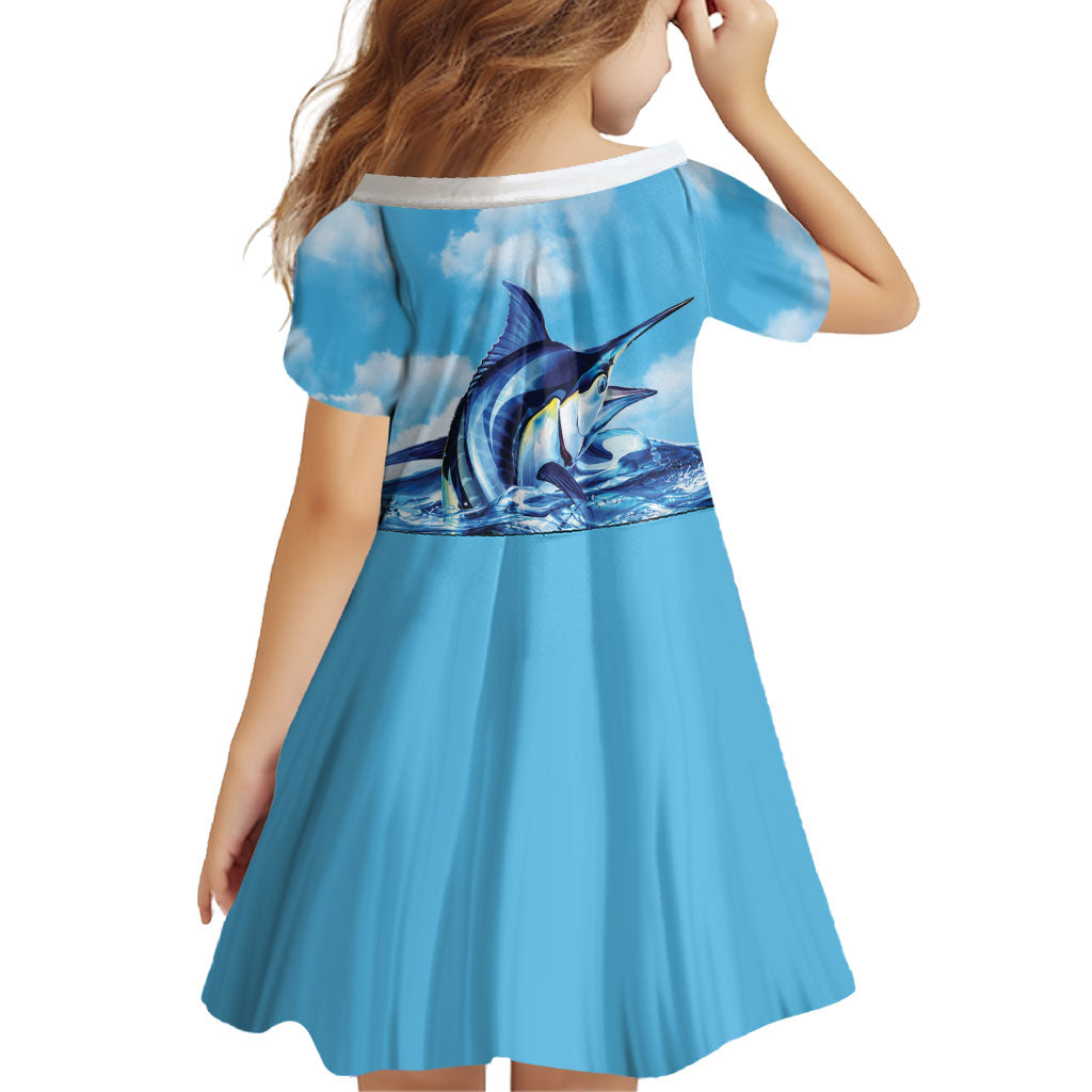 Hawaii Blue Marlin Fishing Family Matching Tank Maxi Dress and Hawaiian Shirt LT05 - Polynesian Pride