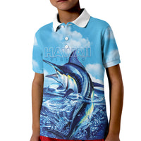 Hawaii Blue Marlin Fishing Kid Polo Shirt