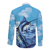 Hawaii Blue Marlin Fishing Long Sleeve Button Shirt