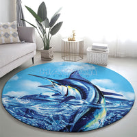 Hawaii Blue Marlin Fishing Round Carpet