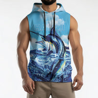 Hawaii Blue Marlin Fishing Sleeveless Hoodie