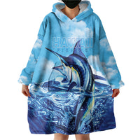 Hawaii Blue Marlin Fishing Wearable Blanket Hoodie