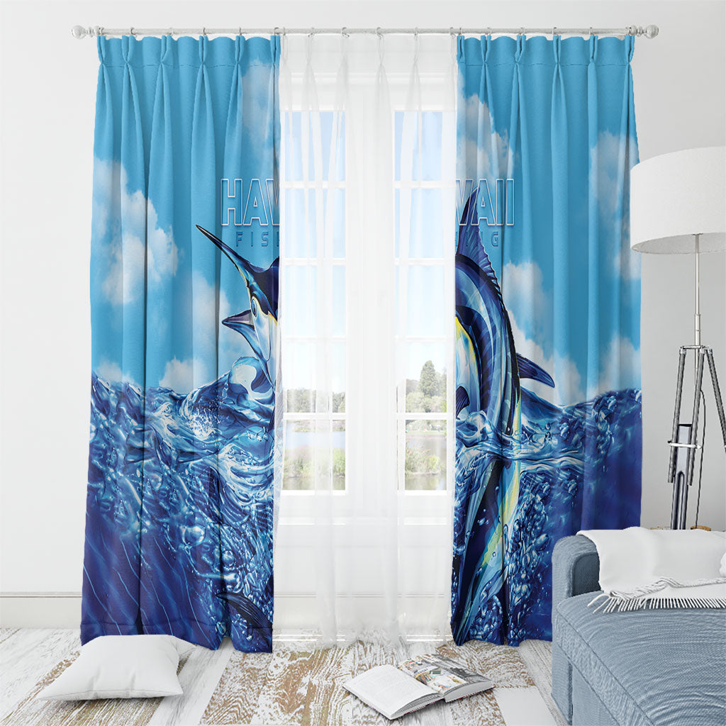 Hawaii Blue Marlin Fishing Window Curtain