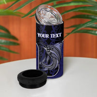 Personalised New Zealand Aotearoa 4 in 1 Can Cooler Tumbler Blue Marlin Fishing Maori Pattern LT05 - Polynesian Pride