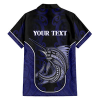 Personalised New Zealand Aotearoa Family Matching Summer Maxi Dress and Hawaiian Shirt Blue Marlin Fishing Maori Pattern LT05 - Polynesian Pride