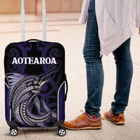 New Zealand Aotearoa Luggage Cover Blue Marlin Fishing Maori Pattern