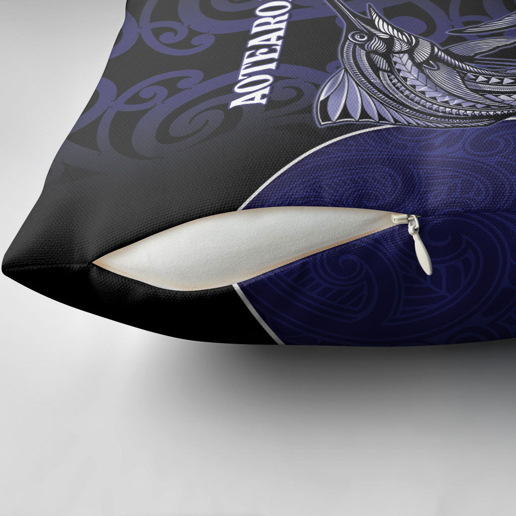 New Zealand Aotearoa Pillow Cover Blue Marlin Fishing Maori Pattern LT05 - Polynesian Pride