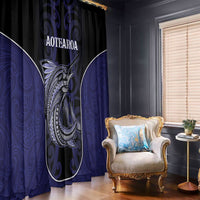 New Zealand Aotearoa Window Curtain Blue Marlin Fishing Maori Pattern