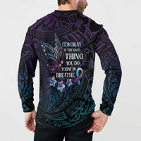 Polynesia Suicide Prevention Awareness Button Sweatshirt Keep Going The World Needs You