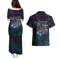 Polynesia Suicide Prevention Awareness Couples Matching Puletasi and Hawaiian Shirt Keep Going The World Needs You