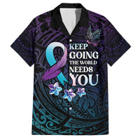 Polynesia Suicide Prevention Awareness Family Matching Long Sleeve Bodycon Dress and Hawaiian Shirt Keep Going The World Needs You LT05 Dad's Shirt - Short Sleeve Purple - Polynesian Pride