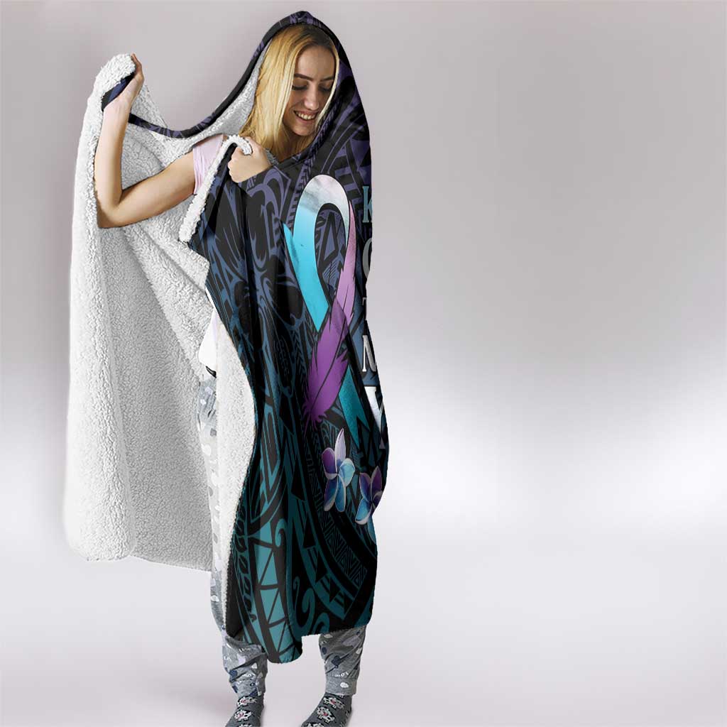 Polynesia Suicide Prevention Awareness Hooded Blanket Keep Going The World Needs You