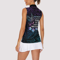 Polynesia Suicide Prevention Awareness Women Sleeveless Polo Shirt Keep Going The World Needs You LT05 - Polynesian Pride